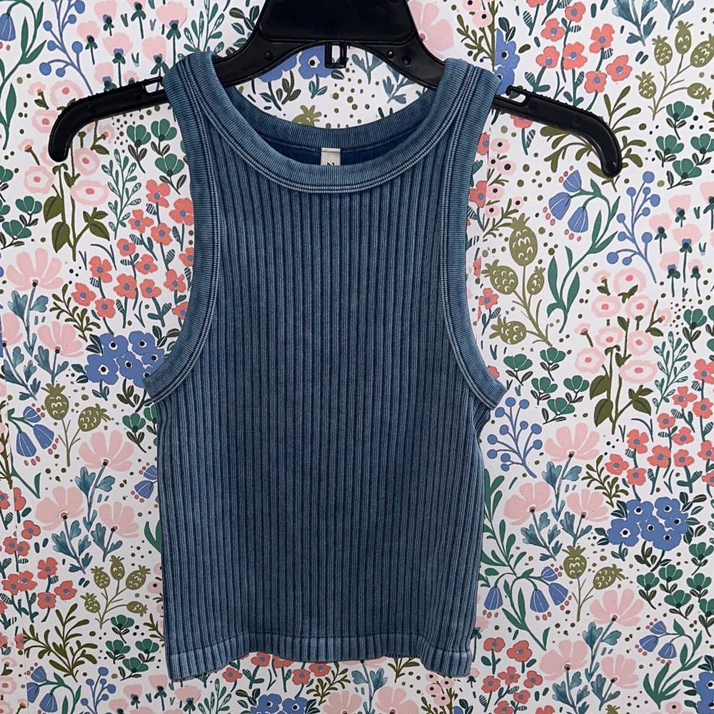 Zenana Outfitters Teal Ribbed Tank Top